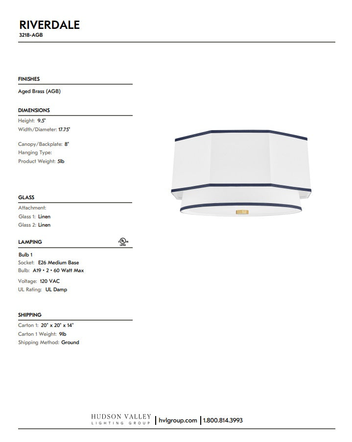 Riverdale 2-Light Flush Mount