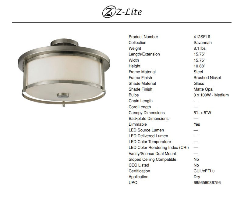 Savannah 3-Light Flush Mount