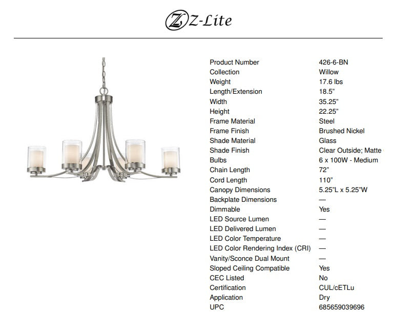 Willow 6-Light Chandelier