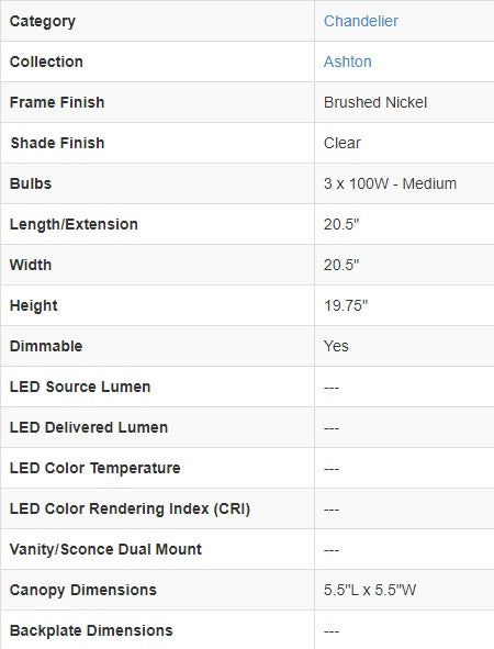 Hampton 3-Light Chandelier