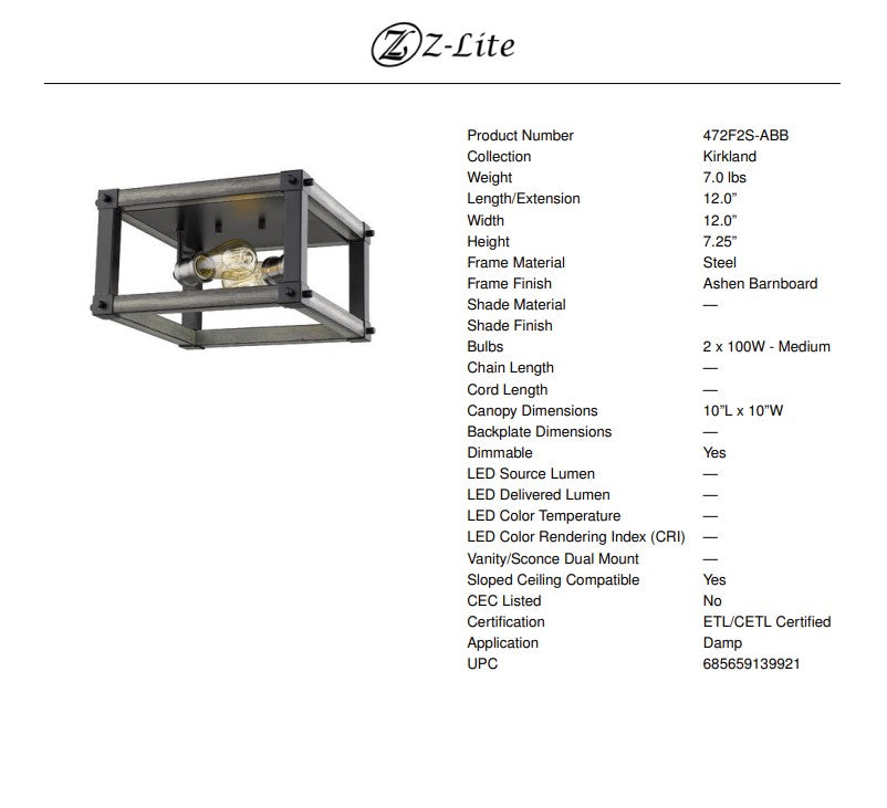 Kirkland 2-Light Flush Mount