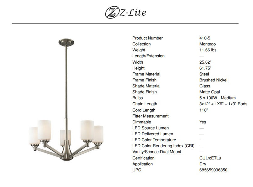 Montego 5-Light Chandelier