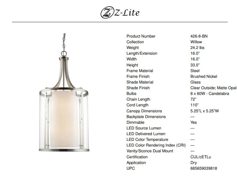 Willow 8-Light Pendant