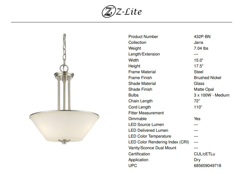 Jarra 3-Light Pendant
