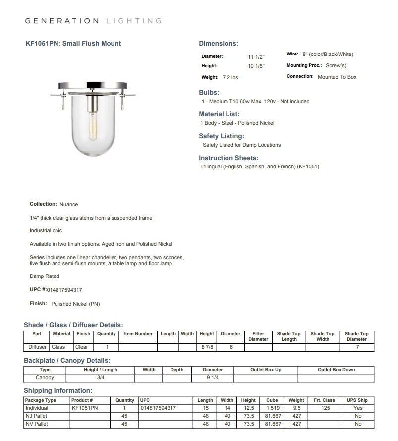 Nauance 1-Light Flush Mount