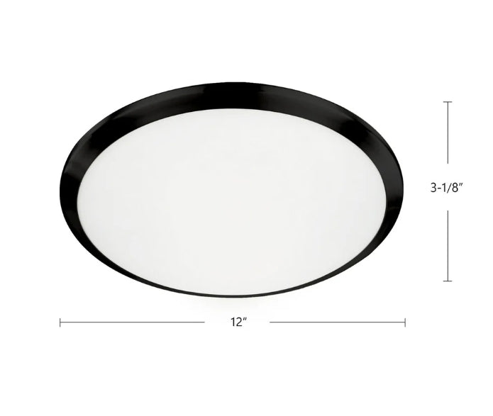 Malta 12" LED Flush Mount - FM1512-BK (In Store Purchase ONLY)