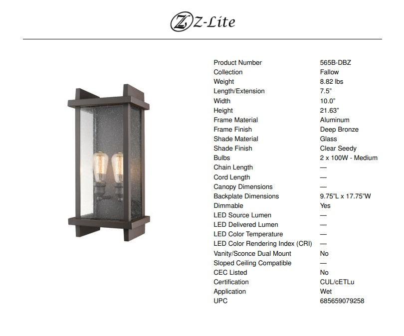 Fallow 2-Light Exterior