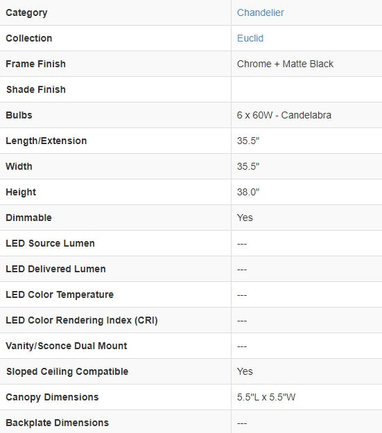 Euclid 6-Light Chandelier