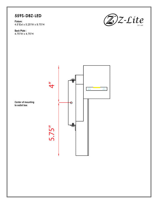 Amador LED Exterior Light - 559S-DBZ-LED (In Store Purchase Only)