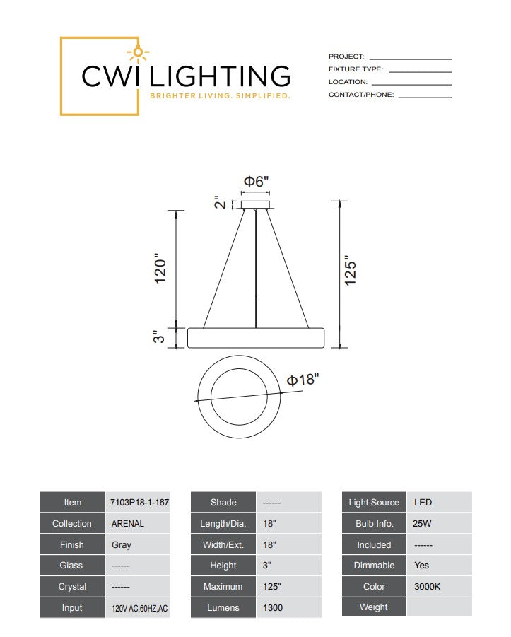 Arenal Integrated LED Pendant