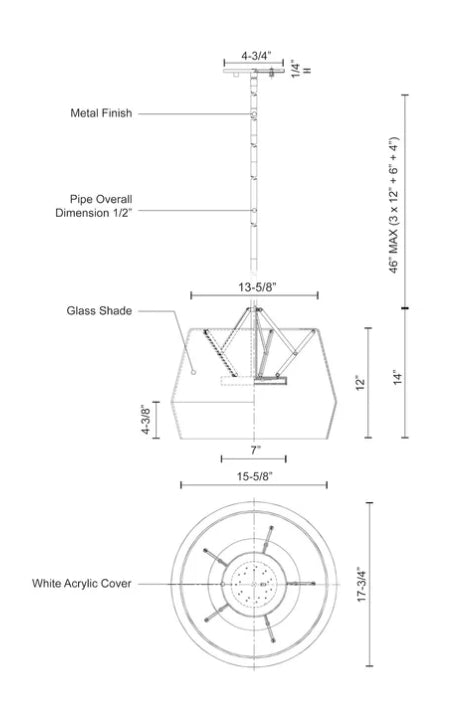 Deco 18" LED Pendant - PD61418CL/VB (In Store Purchase ONLY)
