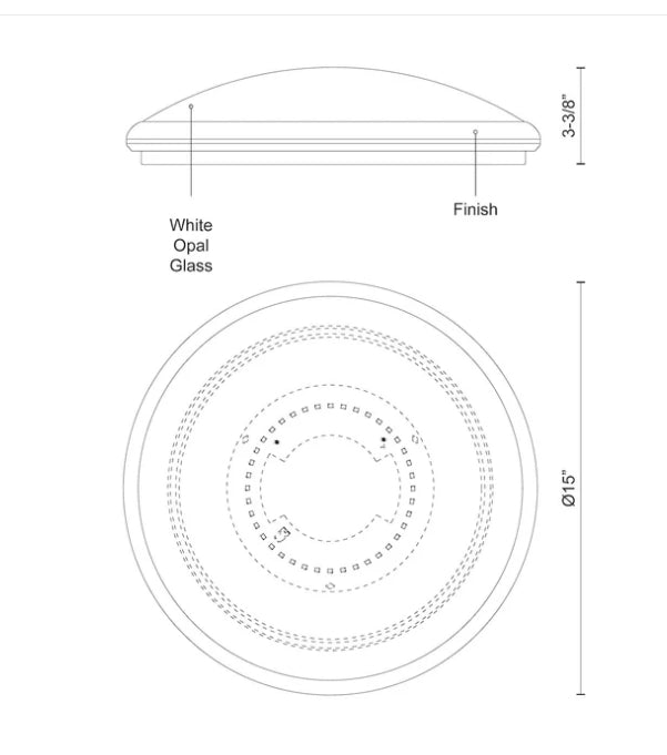 Malta 15" LED Flush Mount - FM1515-VB (In Store Purchase ONLY)